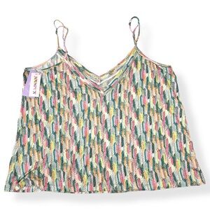 Joyspun Pajama Top Womens XL Cami Multicolor Adjustable Straps Stretch NWT